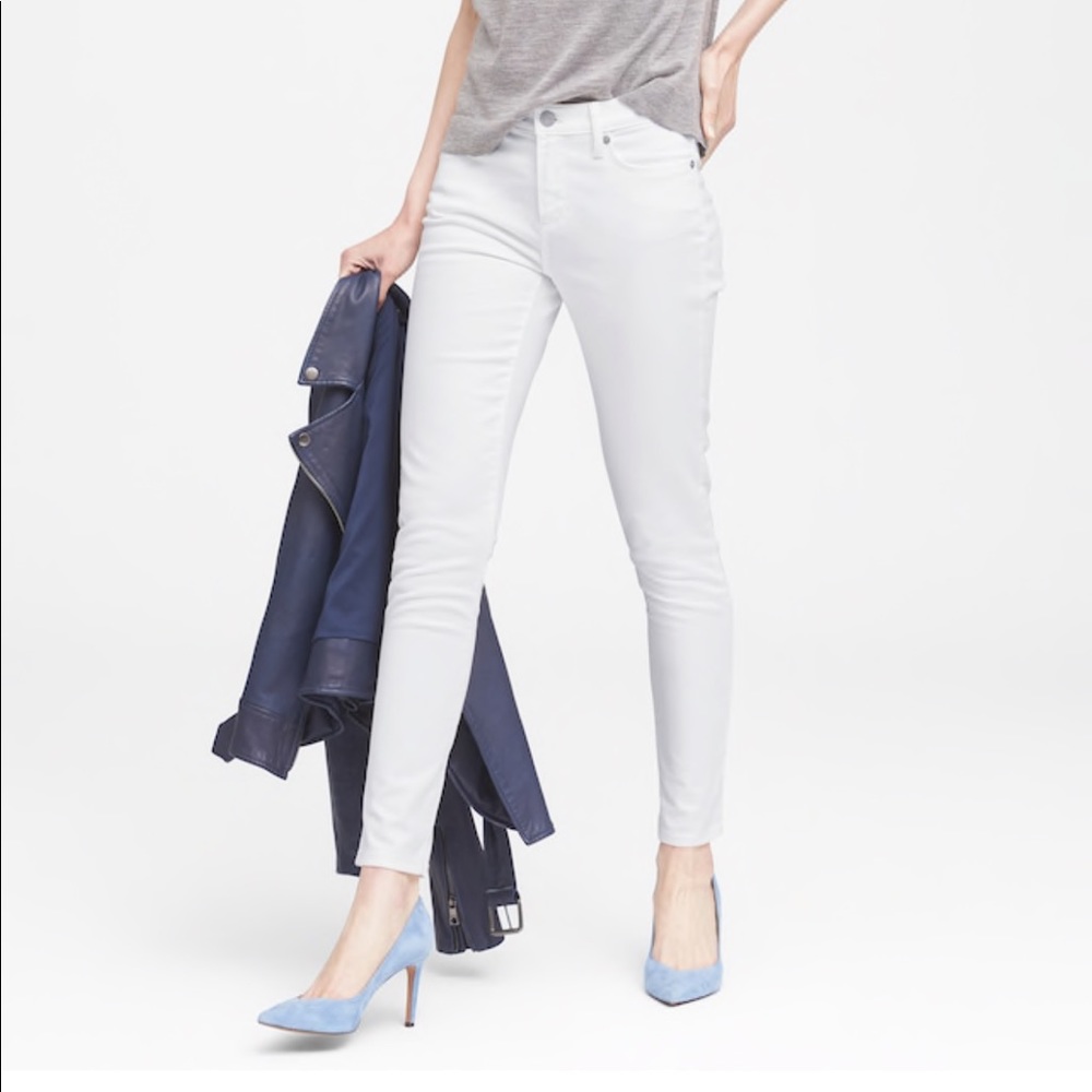 Banana Republic White Skinny Jean Size 25 Petite